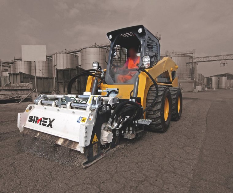 Simex attachment on a skid steer RAM equipment
