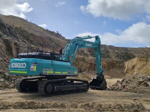 RAM Equipment Kobelco SK500XDLC-10 excavator on Adelaide worksite – excavator hire